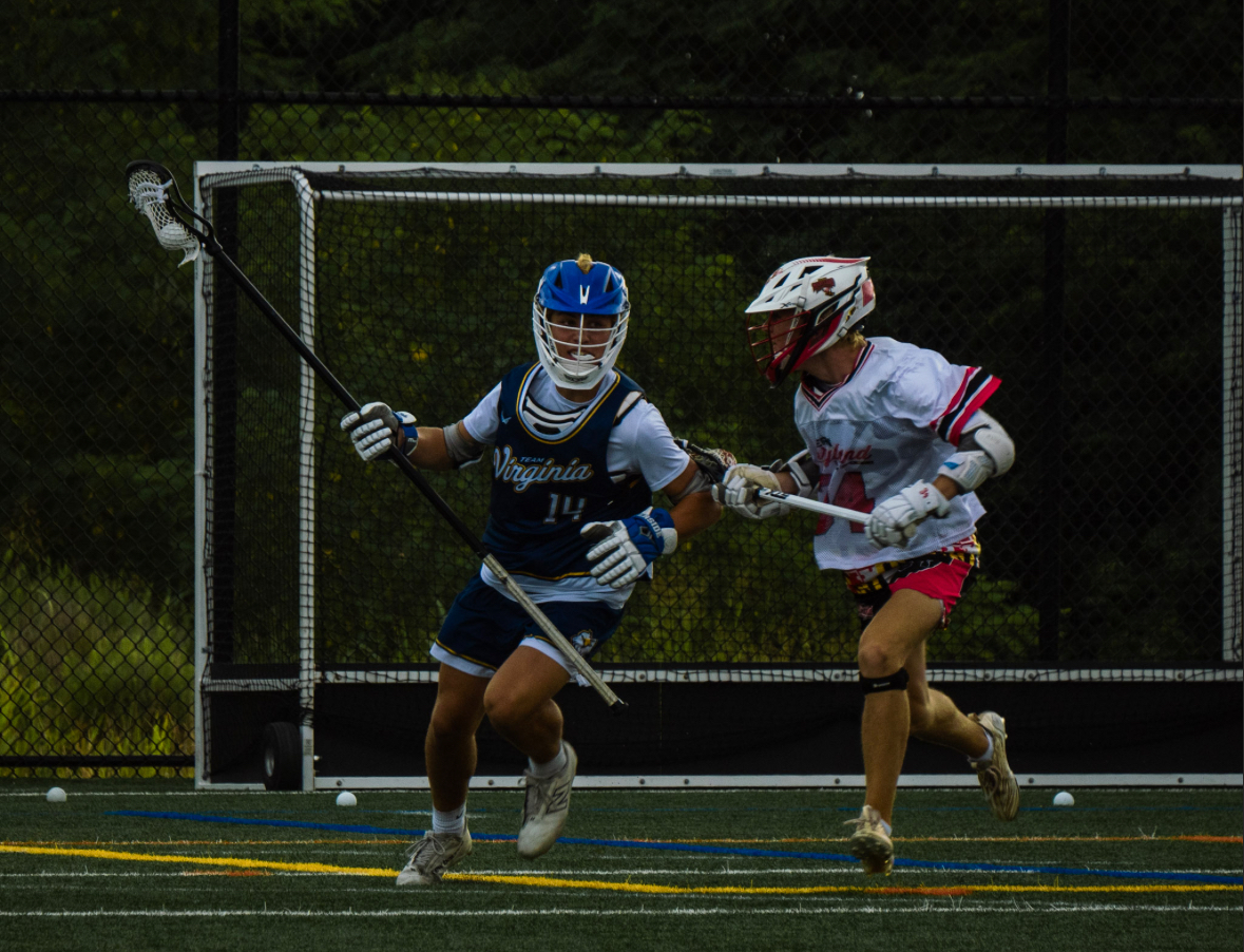Team Virginia player #14 dodging in a game